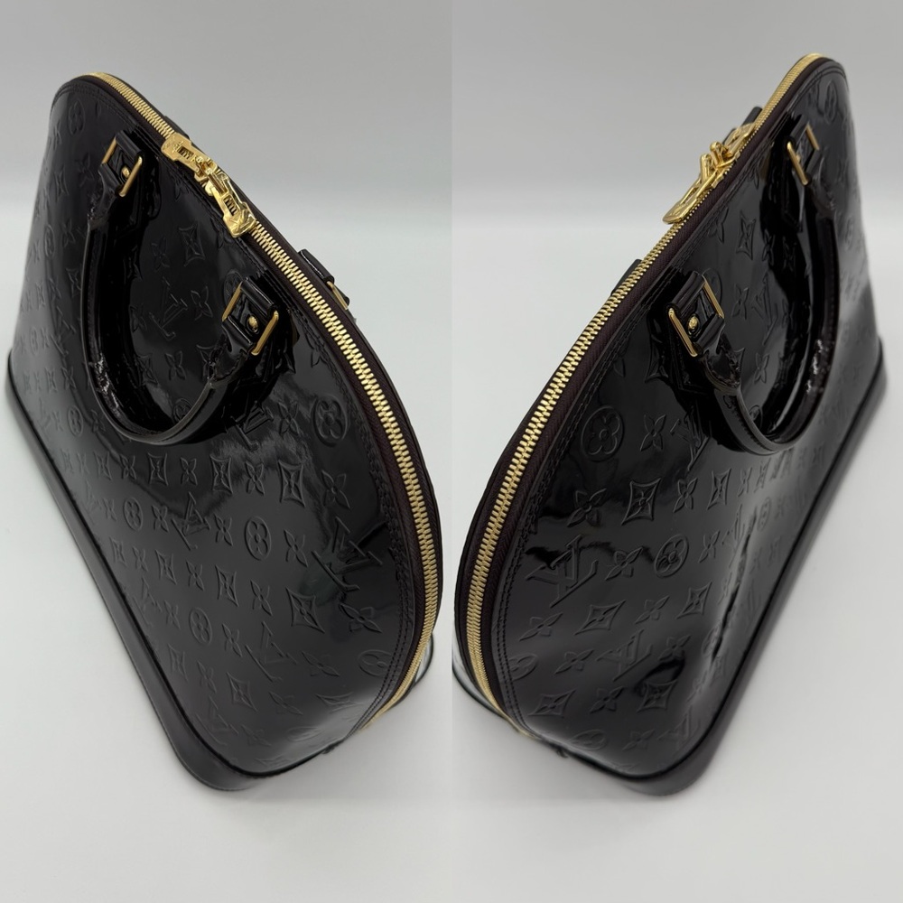 ❌SOLD❌Authentic NEW Louis Vuitton Dark purple Vernis Alma GM - Picture 7 of 17